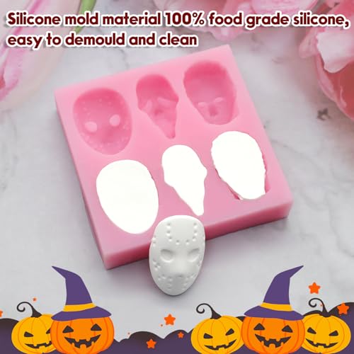 Halloween Skull Silicone Mold - 3D Movie Character Design, Pink, Style 1