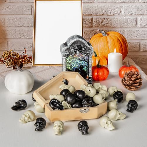 20 Pieces Realistic Halloween Skull Decorations - 0.8 x 0.9 x 1.4 Inches