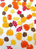 Halloween Pumpkin Confetti & Fall Leaf Table Scatter - Autumn Party Decor