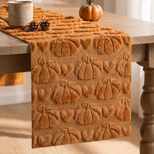 Caramel Faux Fur Table Runner 13x48 Inch - Fall Home Decor
