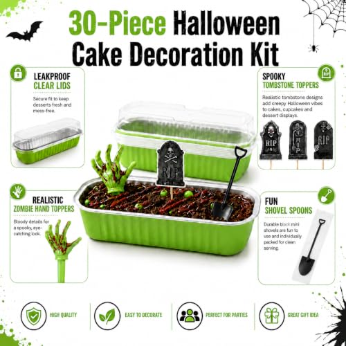 Halloween Mini Cake Pans with Lids 30-Set Spooky Dessert Decoration Kit - Variation 1
