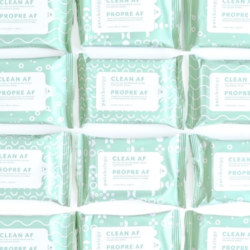 Patchology Clean AF Face Cleansing Wipes 15 Count - On-The-Go Makeup Remover