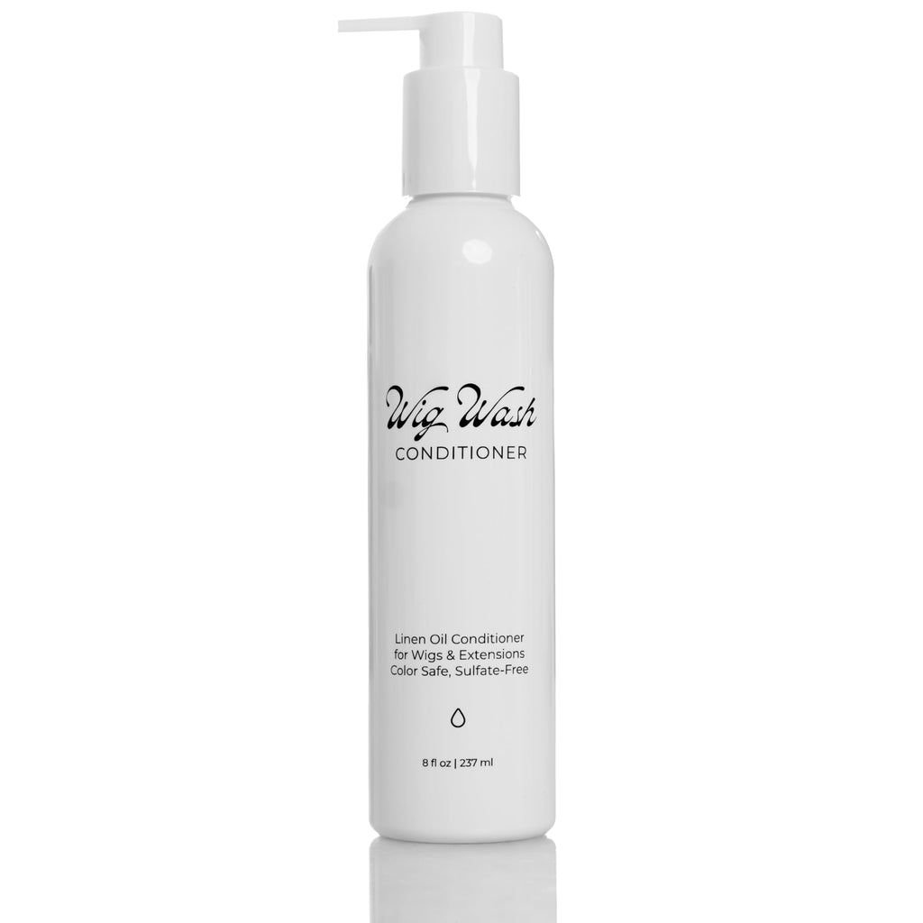 WIG WASH - WIG CONDITIONER - Linen Oil Conditioner – Sulfate-Free Formula for Human Hair Wigs, Extensions & Natural Hair – Moisturizing, Lightweight, Color Safe – 8 fl oz