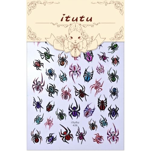 Halloween Nail Stickers 3D Spider Embossed Decals - Spring-19 Variation