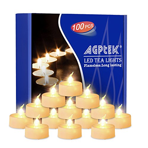 100 Pack Flameless LED Tea Lights - Safe Romantic Mood Lighting