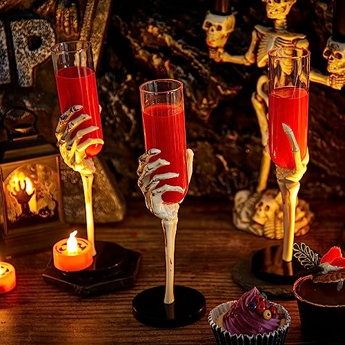 Skeleton Hand Champagne Flutes Set - 24 Plastic Party Cups for Halloween
