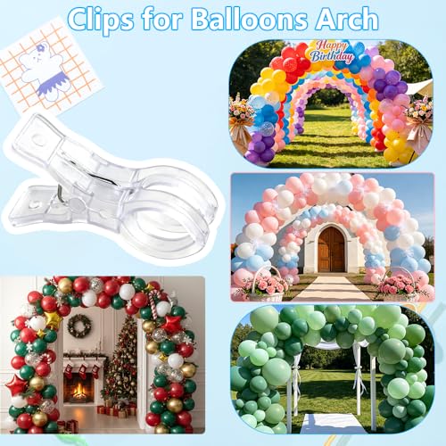 Clear Plastic Balloon Arch Clips - 10 pcs, 3.5 Inch Spring Clamps for Decorations
