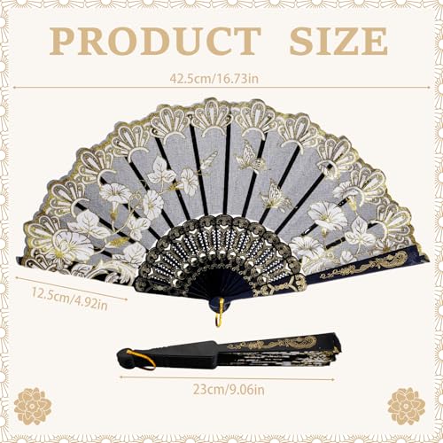 Black 30 Pack Folding Hand Fans - Spanish Style Wedding & Party Fans