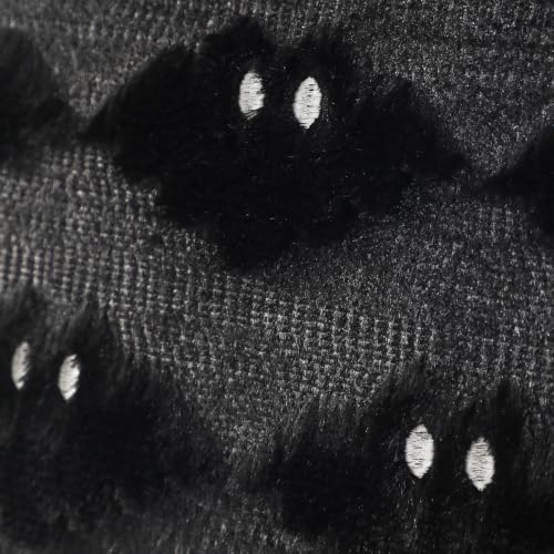 Halloween Pillow Covers 18x18 Inch Set of 2 Black Bat Embroidery - Variation Black1 / 18" x 18"