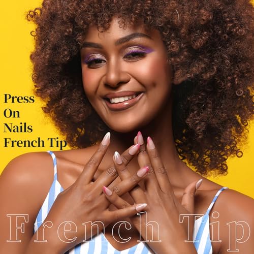 Press On Nails Set - Short Almond Shape with Matte, Glossy, Glitter & French Tips - 24 Colors, 576PCS with Tools