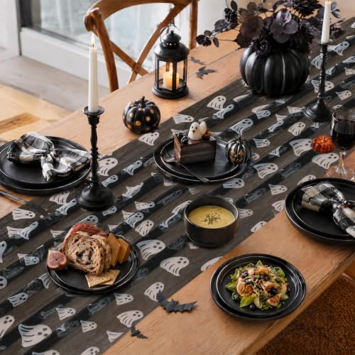Halloween Ghost Table Runner 29x120 Inches Black Tulle Decor - Variation of Ghost / 29x120-1 pc