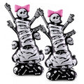 Fudefer 2-Pack Self Standing Skeleton Balloons - 3.8FT Halloween Decor