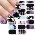 Halloween Ghost Nail Stickers - 11 Variation Self-Adhesive Nail Art Wraps for Fall & Halloween Decorations