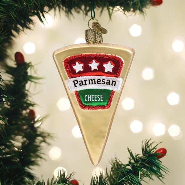 Christmas Glass Ornament - Parmesan Cheese Handcrafted Holiday Decoration