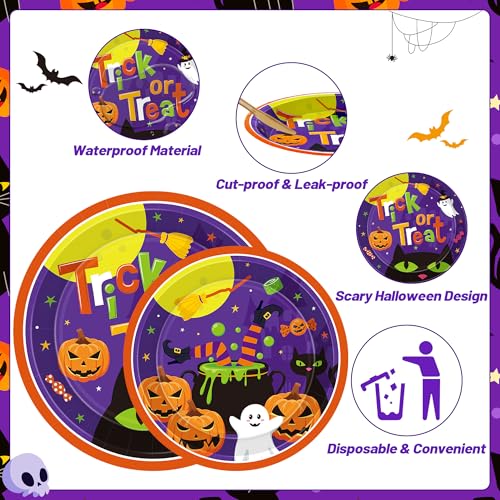 Halloween Disposable Dinnerware Set - 96 Pcs Plates, Napkins & Utensils - Variation: Halloween