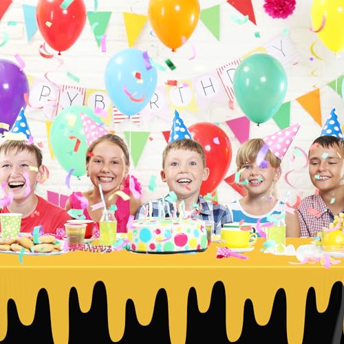 Dark Yellow 3-Pack Waterproof Rectangle Tablecloths - Birthday Party Supplies