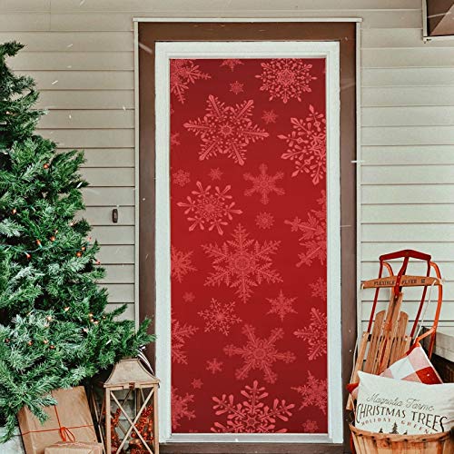 Qilmy Christmas Snowflakes Door Cover - Washable 32x79 Inch Holiday Front Door Decor (Variation of THIS listing: 79"L x 32"W)