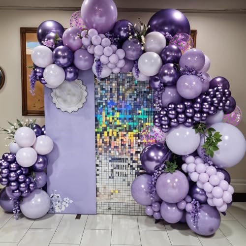 Pink and Purple Balloons Set for Birthday & Bridal Shower Decorations - 30pcs with Ribbon