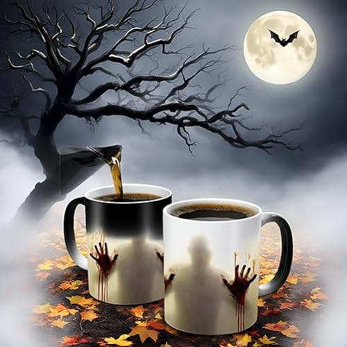 Zombie Heat Sensitive Coffee Mug - Halloween Horror Ceramic Cup with Variation