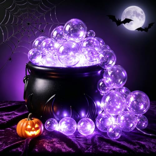 Halloween Bubbling Cauldron Set with Lights and Clear Balls - Indoor Decor