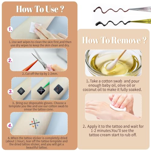 Temporary Tattoo Kit for Women Men Teens 7 Color Water-Resistant DIY Body Art