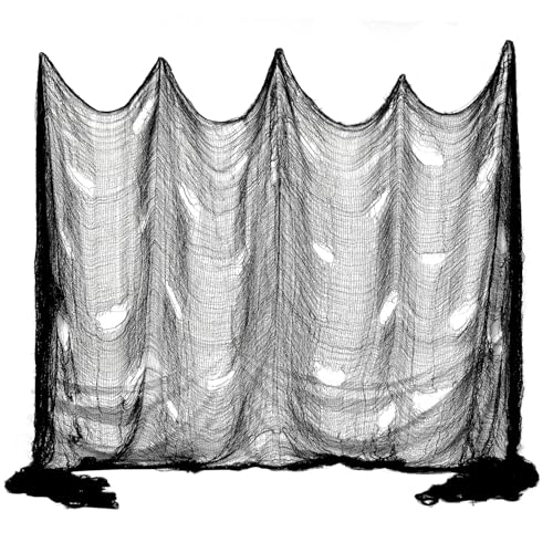 80x400 Inch Large Black Creepy Cloth Halloween Decorations - Pack of 1