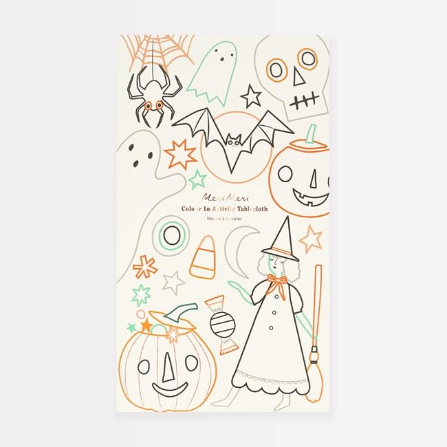 Halloween Color-In Activity Tablecloth - Disposable Kids Party Decor