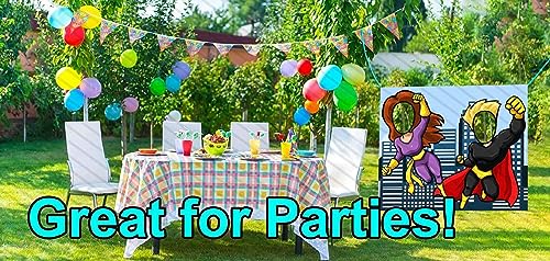 Superhero Face Cutout Photo Banner Backdrop - Party Props and Decorations
