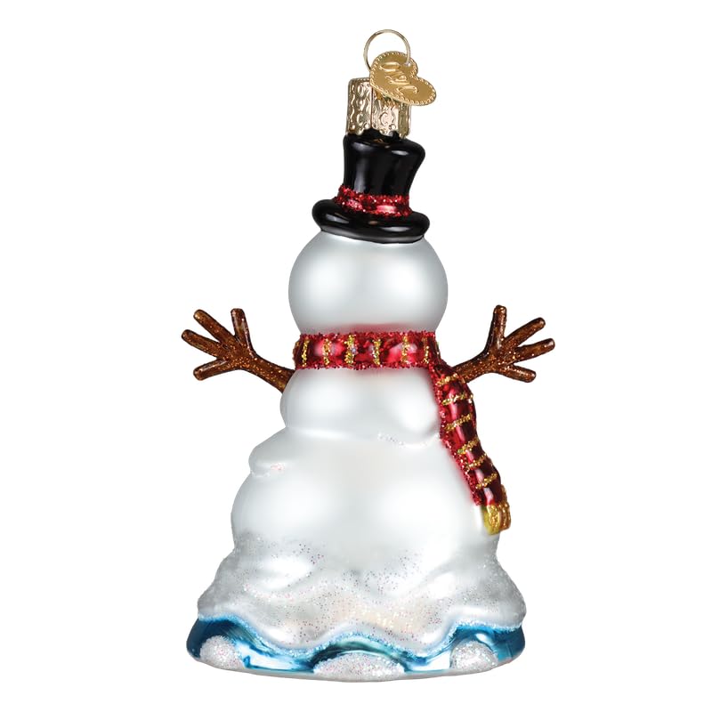 Christmas Tree Ornament - Handcrafted Glass Melting Snowman Decoration