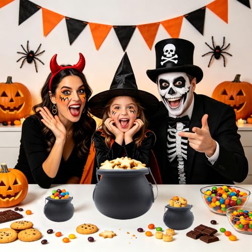 16-Pack Halloween Cauldrons & Treat Buckets - Plastic Candy & Party Favors