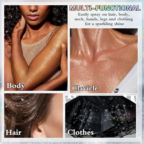 Pink Body Glitter Spray for Hair and Clothes - 2.11 Fl Oz