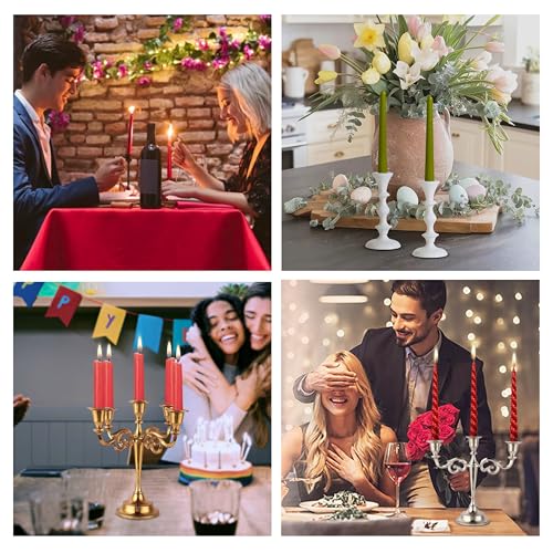 Black Matte 5 Arm Baby Candelabra - 8 Inch Taper Candle Holder for Weddings & Home Decor