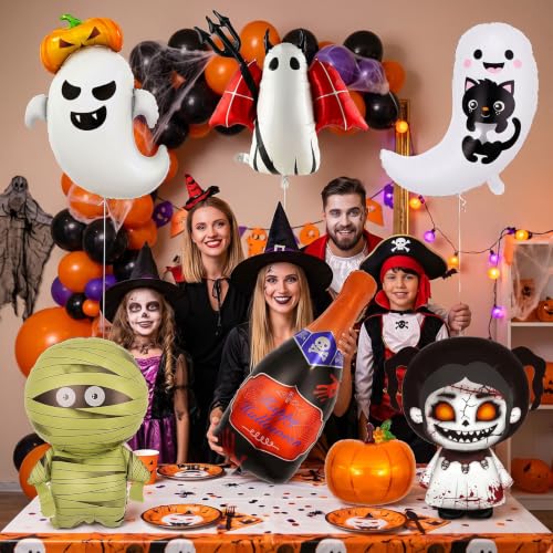 Halloween Balloons Set - 7pcs Cute Demon Mummy Ghost Pumpkin with Variation Balloon-8
