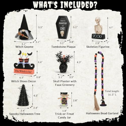 Halloween Tiered Tray Decor Set - Farmhouse & Gothic Indoor Halloween Decorations
