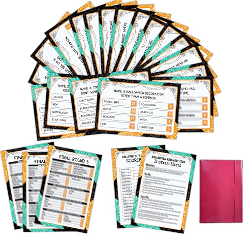 Halloween Friendly Feud Game - Colorful Family Trivia Board Game for Groups
