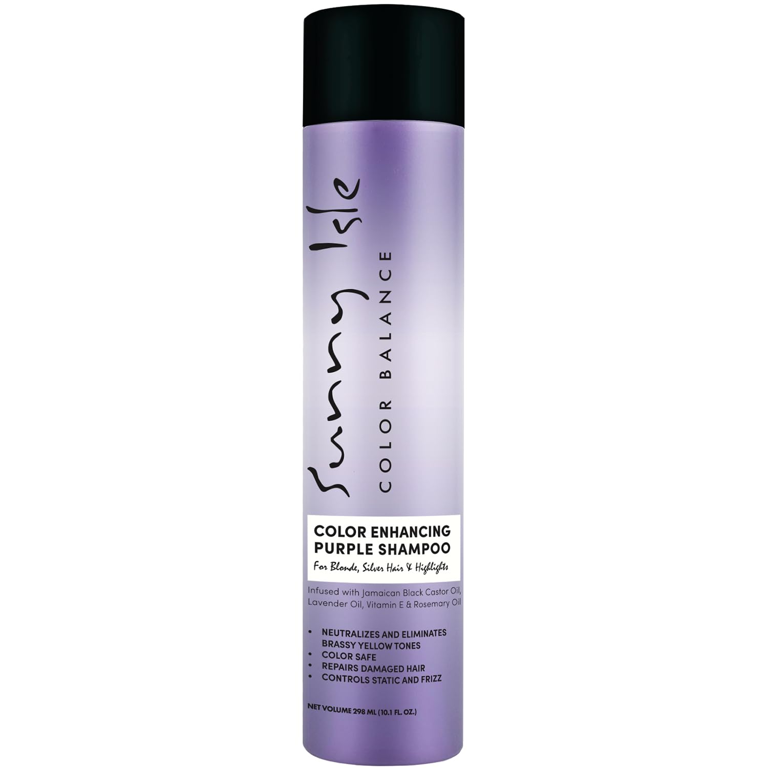 Sunny Isle Color Enhancing Purple Shampoo - Neutralizes Brassy Tones, Unscented | 10.1 Fl Oz