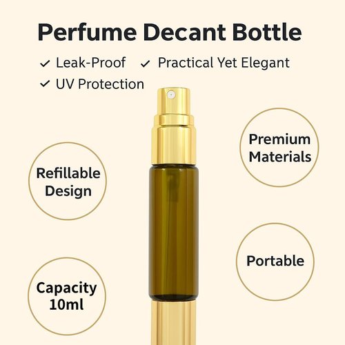 Seiyeje 2-in-1 Refillable Perfume Bottle 10ml (2 Pack), Dual-Head Spray & Roller Design, Leakproof Travel Atomizer for Perfume, Cologne and Essential Oils