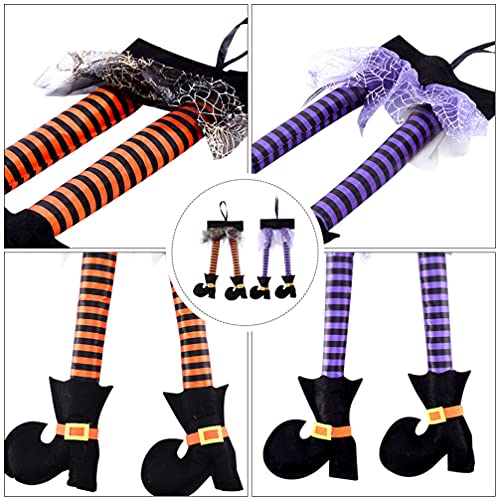 Halloween Witch Legs Hanging Ornament - Spooky Decor for Indoor & Outdoor Halloween Displays