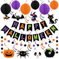 Halloween Party Decorations Set Banner Garland Honeycomb Balls Wall Hanging Indoor Outdoor