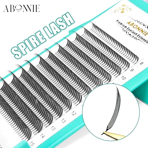 Premade Anime Lash Extensions Spire-0.07 D 8-15mm Feather Shape for Natural Look - ABONNIE
