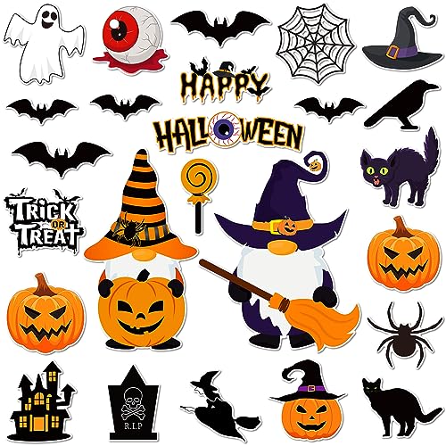 Creepy Halloween Gnome Magnet Decor Set - 25 Fridge Magnetic Stickers