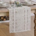 Brown Embroidered Farmhouse Table Runner - 13 x 108 Inch Rustic Kitchen Decor - Seasonal Home Dining Accessory