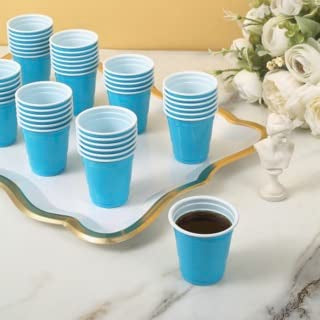 Reusable Plastic Shot Glasses 2oz Party Cups - Light Blue, Pink, Green, Black