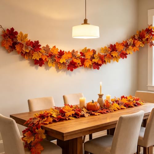 Fall Leaves Garland - 78.7 Inch Autumn Decor for Halloween & Thanksgiving - Variation of THIS listing