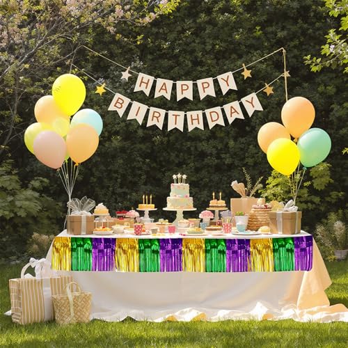 4pcs Mardi Gras Decorations Set Fringe Garland Party Supplies for Parade & Festive Events