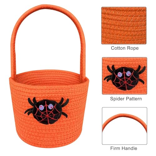 Halloween Pumpkin Rope Basket - Candy & Party Storage