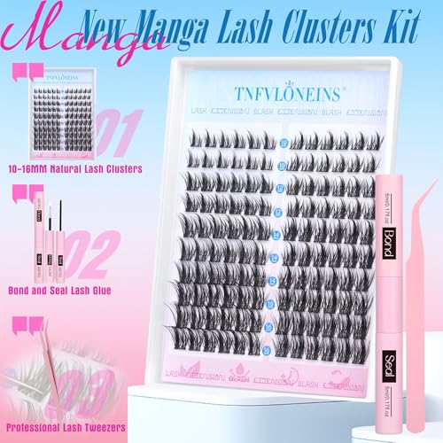 Natural Lash Extension Kit with Wispy Clusters, Bond, Seal & Tweezers