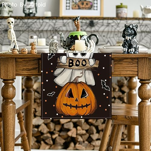 Halloween Table Runner 13x48 Inch Black Polyester Decor for Parties