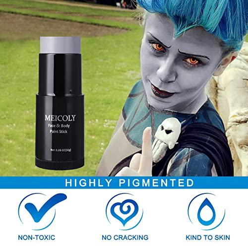 Gray Face Body Paint Stick - Waterproof, Sweatproof, Full Coverage for Halloween & Cosplay - 1.06 Oz