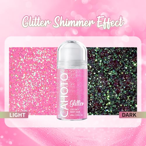 Flamingo Roll-On Glitter for Face, Body & Hair - Pink Glitter Gel - Variation of THIS listing